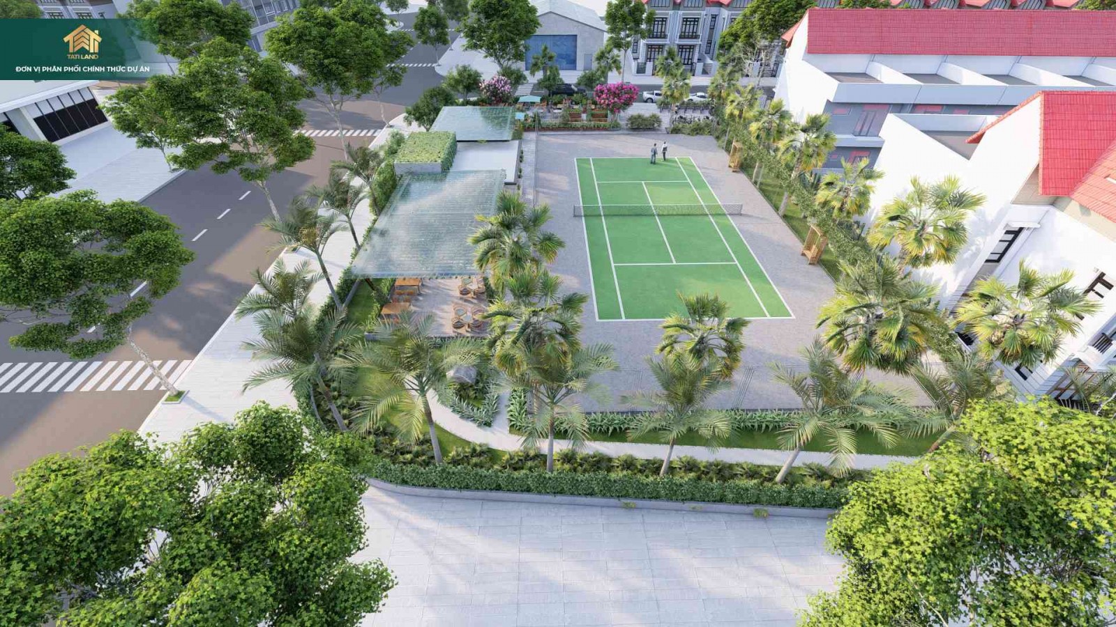 Tiện ích sân tennis tại Biệt thự Hoa Sứ dự án Vịnh An Hòa City